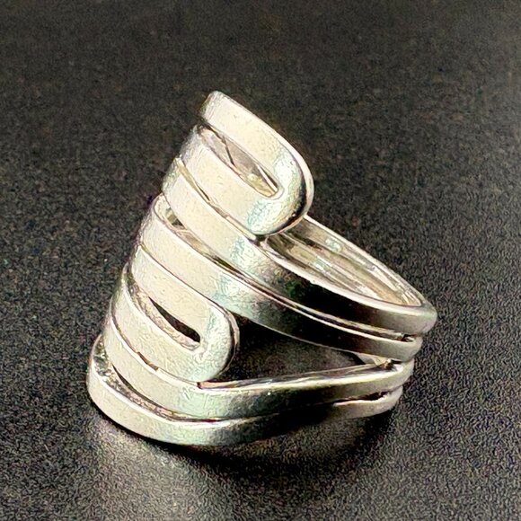925 Sterling Silpada Modern Maze Sculptured 1" wide Ring Sz 10 - 12.7 grams - Picture 6 of 13